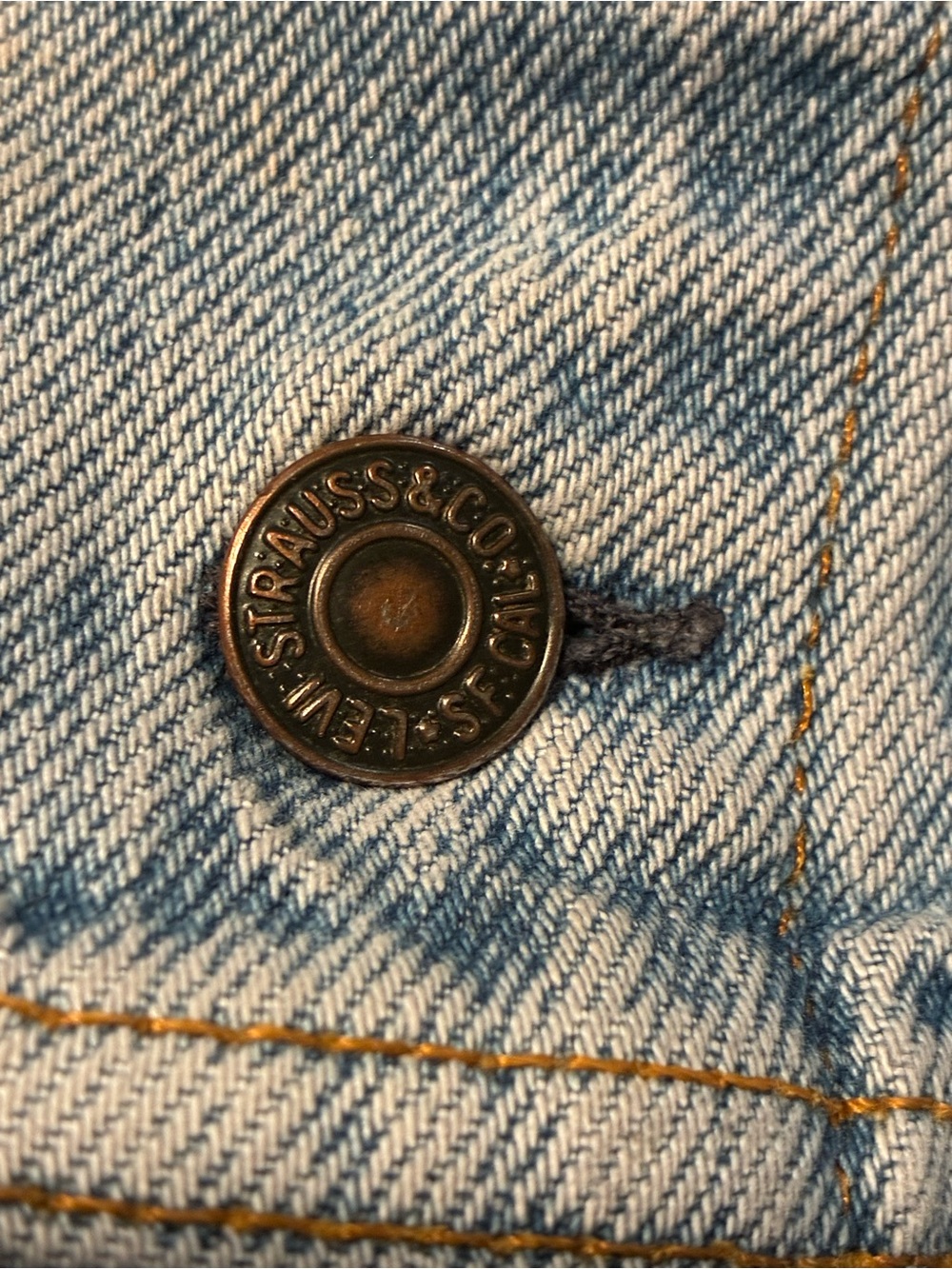 Vintage 80s Levi’s 70506 USA Denim Trucker Jacket Approx Size 40 M Distressed - Picture 7 of 15